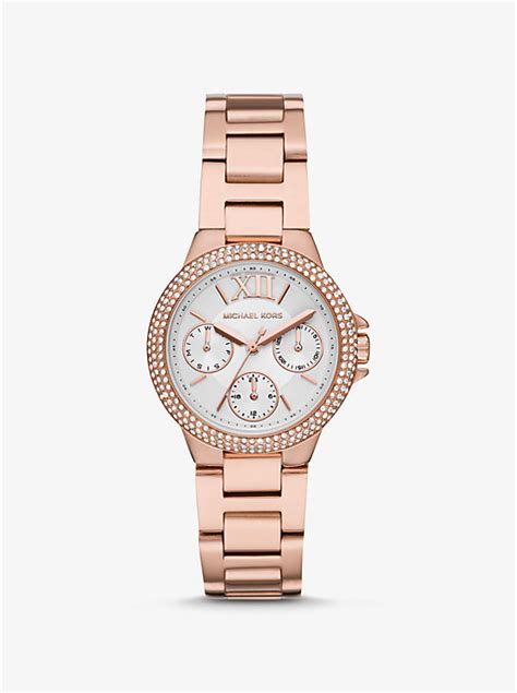 michael kors petite camille rose gold watch|Mini Camille Pavé Rose Gold.